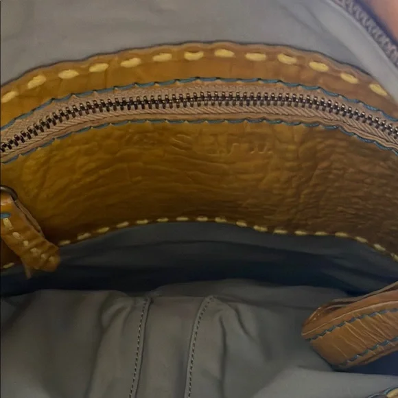 49 Square Miles Vibrant Yellow Leather Shoulder Bag with Glossy Finish - Picture 9 of 13